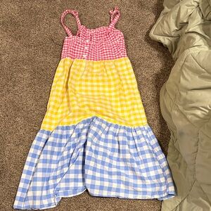 Wonder Nation Pink, Yellow, and Blue Gingham Dress